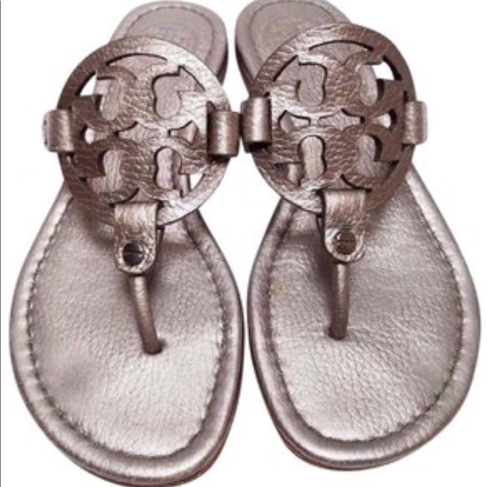 Tory Burch Pewter Metallic Miller Sandal
